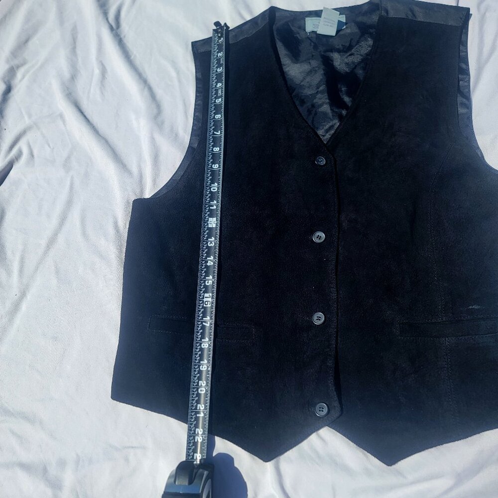 Vintage 90s Great Northwest Suede Leather Vest Mens M Western Adjustable Lined